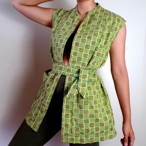 vintage 60/70s chore green apron vest & belt